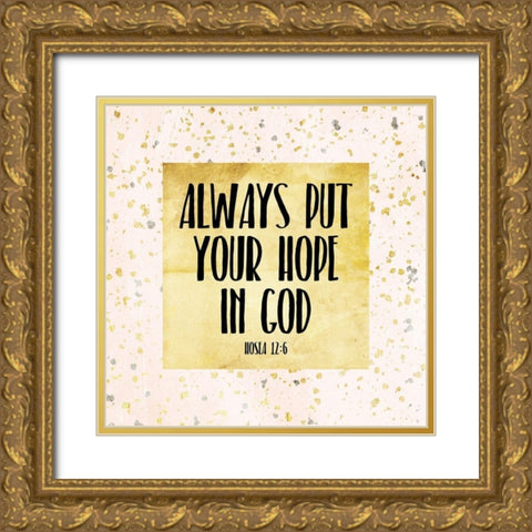 Hope In God Gold Ornate Wood Framed Art Print with Double Matting by Villa, Mlli