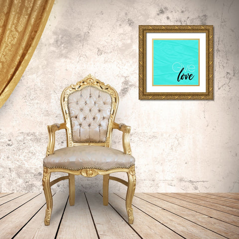 Give Love Gold Ornate Wood Framed Art Print with Double Matting by Villa, Mlli