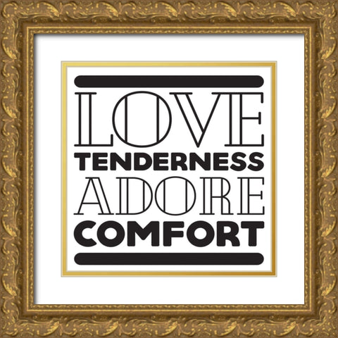 Love Gold Ornate Wood Framed Art Print with Double Matting by Villa, Mlli
