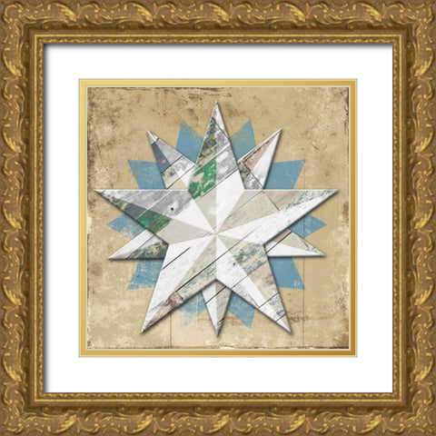 Wood Star Gold Ornate Wood Framed Art Print with Double Matting by Villa, Mlli