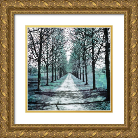 Blue Walk Gold Ornate Wood Framed Art Print with Double Matting by Villa, Mlli