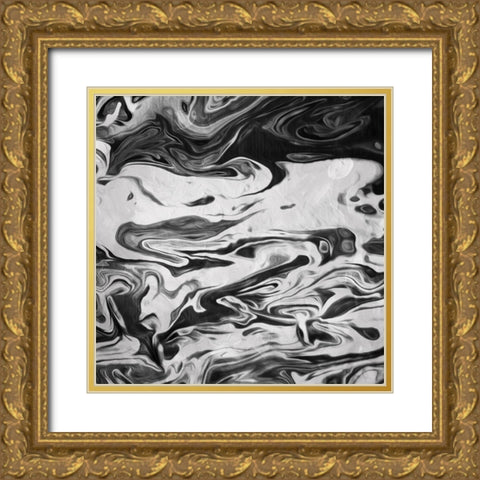 Black And White Gel Gold Ornate Wood Framed Art Print with Double Matting by Villa, Mlli