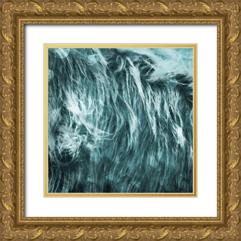 Iceberg Teal Gold Ornate Wood Framed Art Print with Double Matting by Villa, Mlli