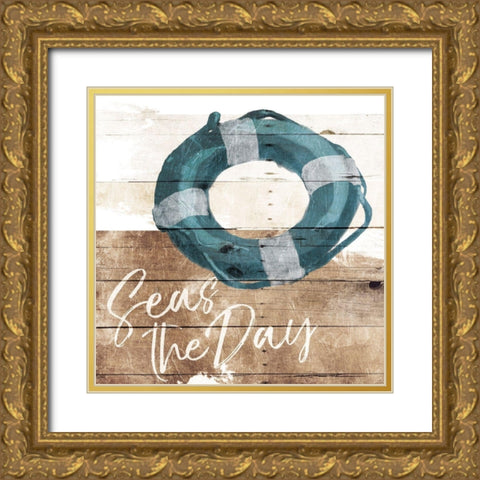 Seas The Day Gold Ornate Wood Framed Art Print with Double Matting by Villa, Mlli