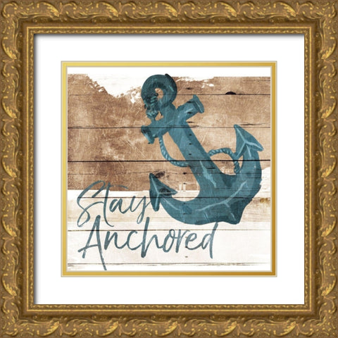 Stay Anchored Gold Ornate Wood Framed Art Print with Double Matting by Villa, Mlli