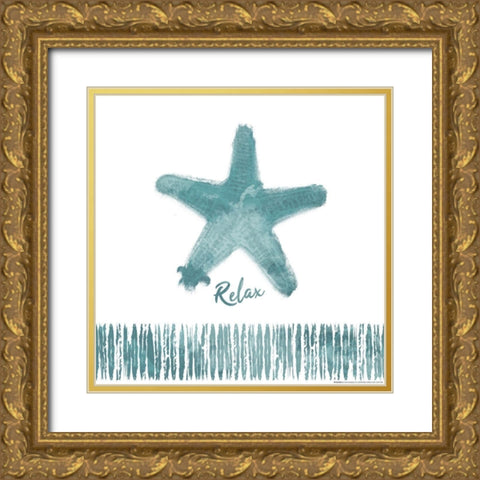 Relax Star Gold Ornate Wood Framed Art Print with Double Matting by Villa, Mlli