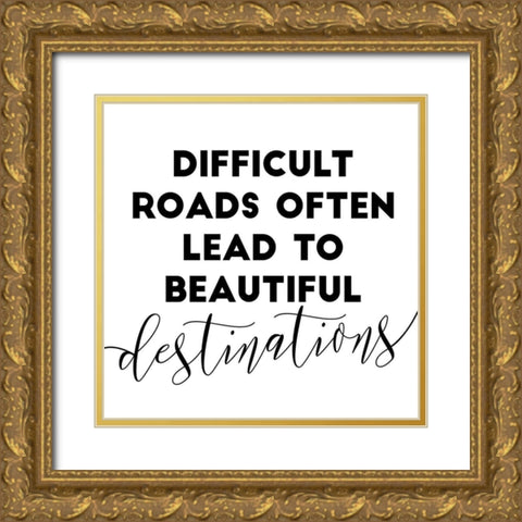 Destination Simple Gold Ornate Wood Framed Art Print with Double Matting by Villa, Mlli