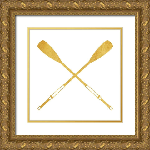Gold Oars Gold Ornate Wood Framed Art Print with Double Matting by Villa, Mlli