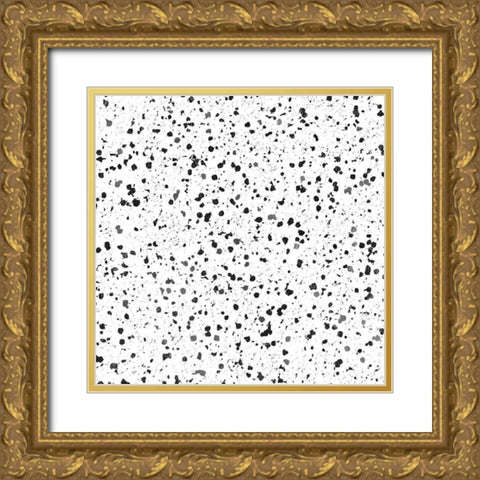 BW Speckles Gold Ornate Wood Framed Art Print with Double Matting by Villa, Mlli