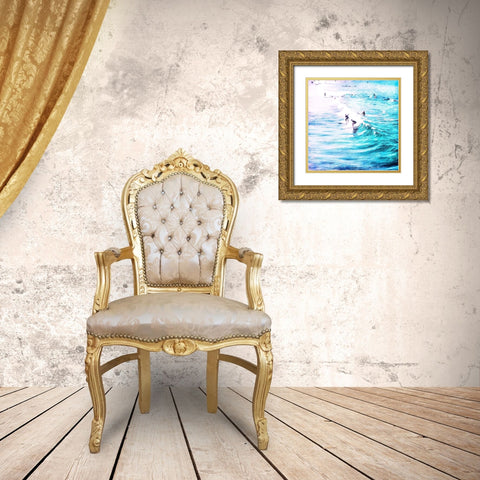 Wave Time Gold Ornate Wood Framed Art Print with Double Matting by Villa, Mlli