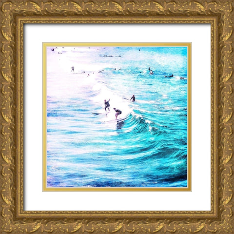 Wave Time Gold Ornate Wood Framed Art Print with Double Matting by Villa, Mlli