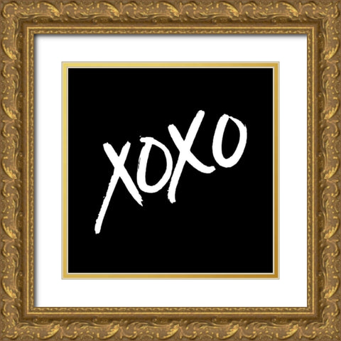 Xoxo Black Gold Ornate Wood Framed Art Print with Double Matting by Villa, Mlli