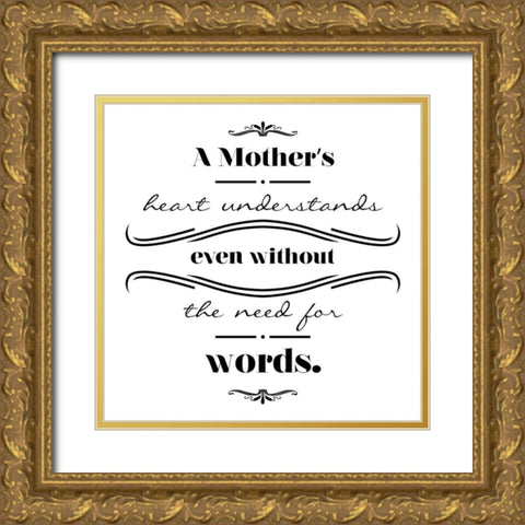 Mothers Heart Gold Ornate Wood Framed Art Print with Double Matting by Villa, Mlli