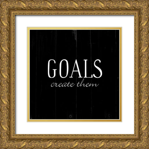Goals Black Gold Ornate Wood Framed Art Print with Double Matting by Villa, Mlli