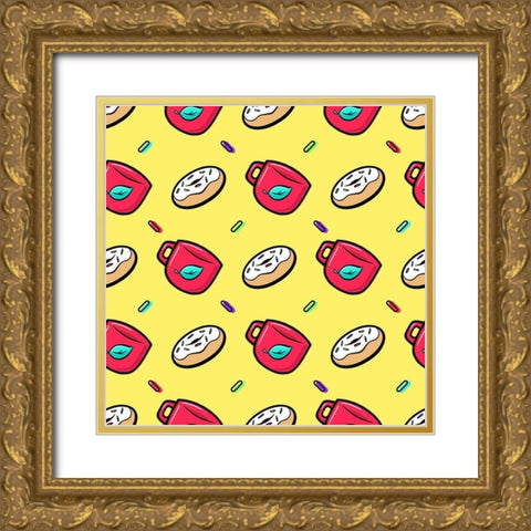 I Love Coffnuts Gold Ornate Wood Framed Art Print with Double Matting by Villa, Mlli