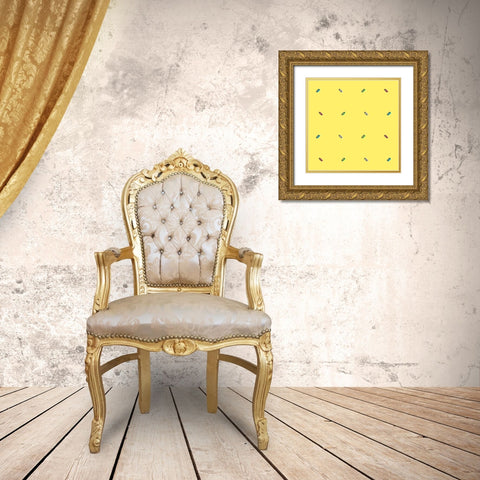 Sprinkles On Yellow Gold Ornate Wood Framed Art Print with Double Matting by Villa, Mlli