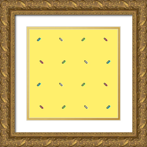 Sprinkles On Yellow Gold Ornate Wood Framed Art Print with Double Matting by Villa, Mlli