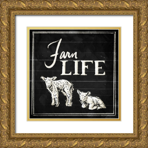 Farm Life Gold Ornate Wood Framed Art Print with Double Matting by Villa, Mlli