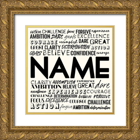 Full Of Inspirational Words Gold Ornate Wood Framed Art Print with Double Matting by Villa, Mlli