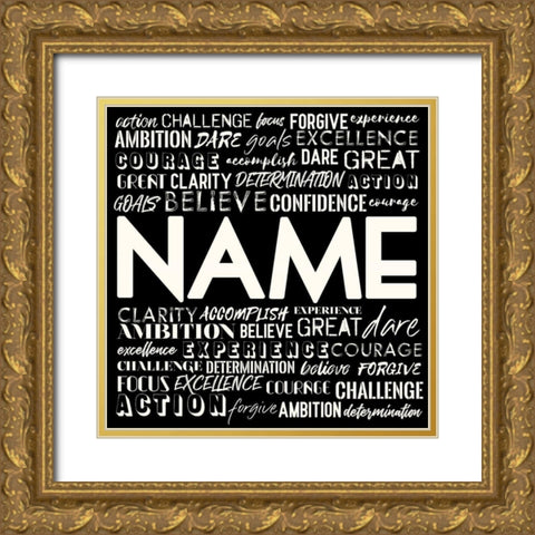 Full Of Inspirational Words Reverse Gold Ornate Wood Framed Art Print with Double Matting by Villa, Mlli