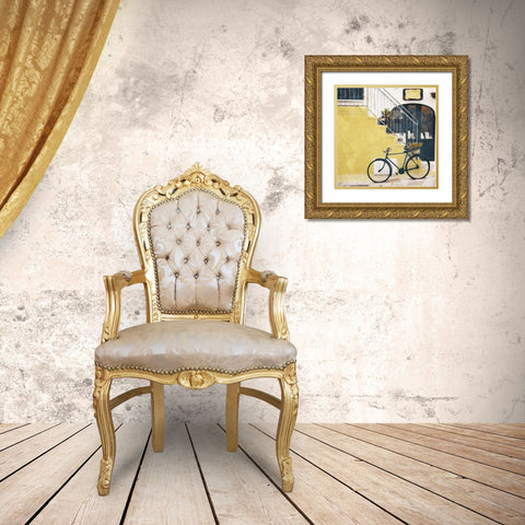 Steps In Yellow Gold Ornate Wood Framed Art Print with Double Matting by Villa, Mlli