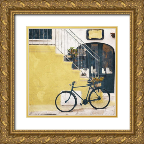 Steps In Yellow Gold Ornate Wood Framed Art Print with Double Matting by Villa, Mlli