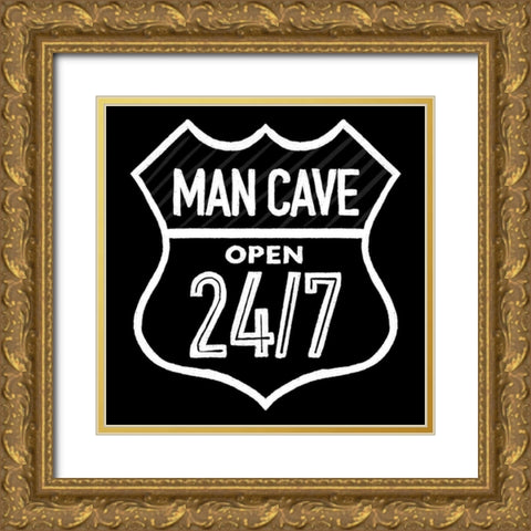 Open Man Cave Gold Ornate Wood Framed Art Print with Double Matting by Villa, Mlli