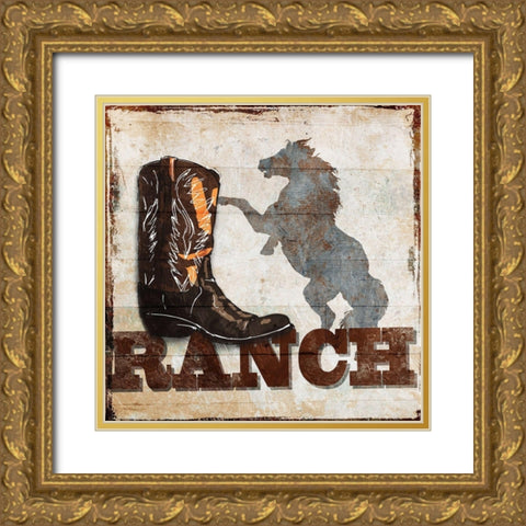 Ranch Gold Ornate Wood Framed Art Print with Double Matting by Villa, Milli