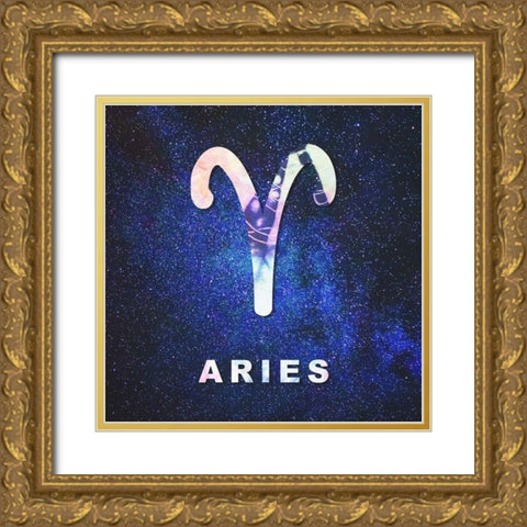 Aries Space Gold Ornate Wood Framed Art Print with Double Matting by Villa, Milli