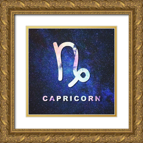 Capricorn Space Gold Ornate Wood Framed Art Print with Double Matting by Villa, Milli