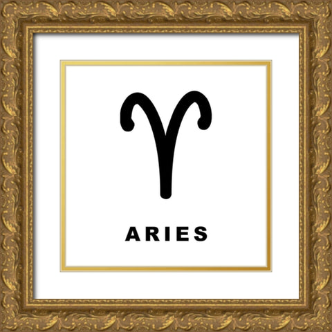 Aries Gold Ornate Wood Framed Art Print with Double Matting by Villa, Milli