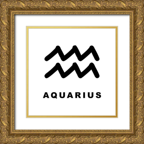 Aquarius Gold Ornate Wood Framed Art Print with Double Matting by Villa, Milli