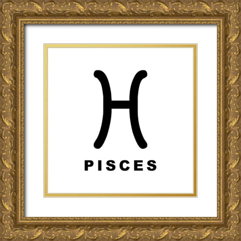 Pisces Gold Ornate Wood Framed Art Print with Double Matting by Villa, Milli