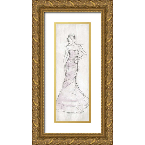 DRESS A Gold Ornate Wood Framed Art Print with Double Matting by OnRei