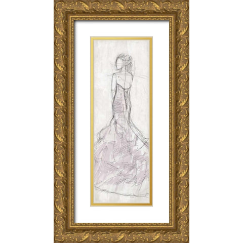 Dress Back Gold Ornate Wood Framed Art Print with Double Matting by OnRei