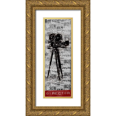Director Gold Ornate Wood Framed Art Print with Double Matting by OnRei