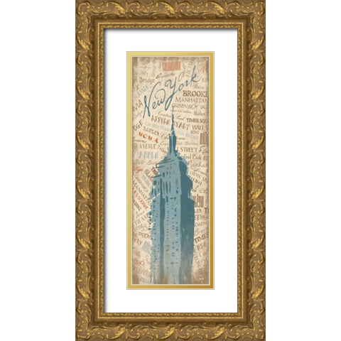 New York 19A Gold Ornate Wood Framed Art Print with Double Matting by OnRei