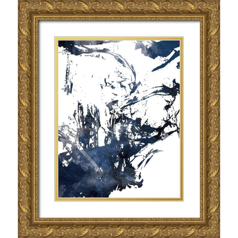 Blue Jay Mix Gold Ornate Wood Framed Art Print with Double Matting by On Rei