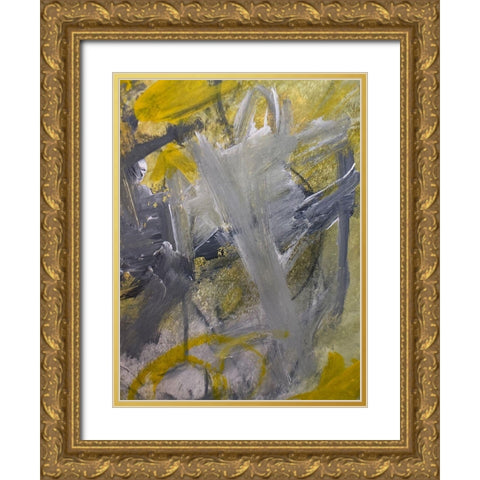 Lit Strokes 1 Gold Ornate Wood Framed Art Print with Double Matting by Spina, Phyllis
