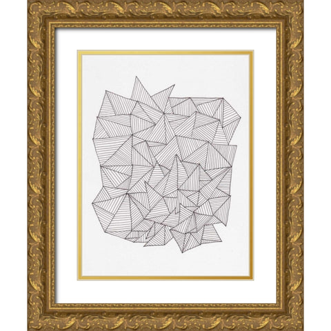 Triangle Jungle 1 Gold Ornate Wood Framed Art Print with Double Matting by Varacek, Pam