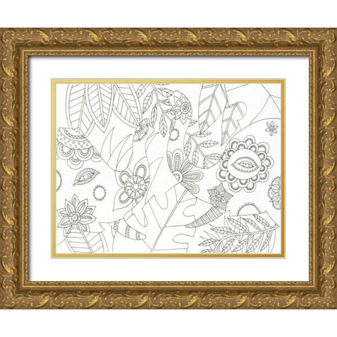 All Seeing Jungle Gold Ornate Wood Framed Art Print with Double Matting by Varacek, Pam