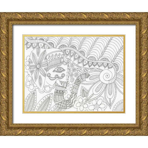 Raising The Roof Gold Ornate Wood Framed Art Print with Double Matting by Varacek, Pam
