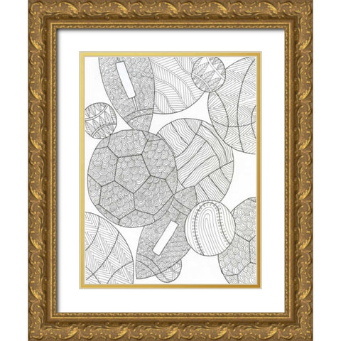 Sports Complex Gold Ornate Wood Framed Art Print with Double Matting by Varacek, Pam