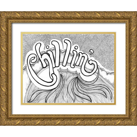 Chillin Free Gold Ornate Wood Framed Art Print with Double Matting by Varacek, Pam