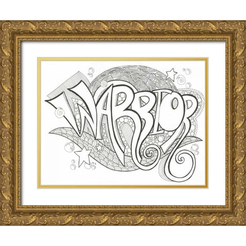 Warrior Within Gold Ornate Wood Framed Art Print with Double Matting by Varacek, Pam
