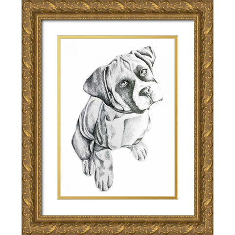 Boxerinpencil Gold Ornate Wood Framed Art Print with Double Matting by Varacek, Pam