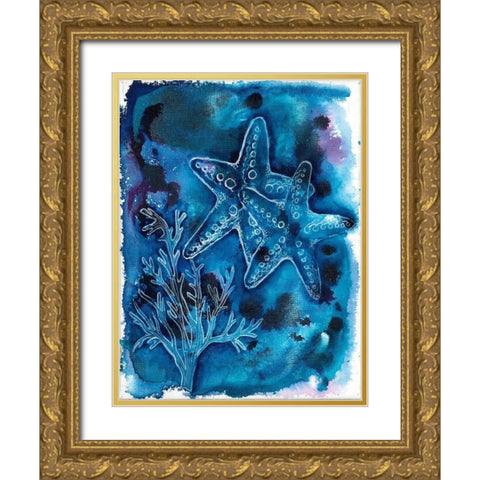 Ocean Enlightenment Gold Ornate Wood Framed Art Print with Double Matting by Varacek, Pam