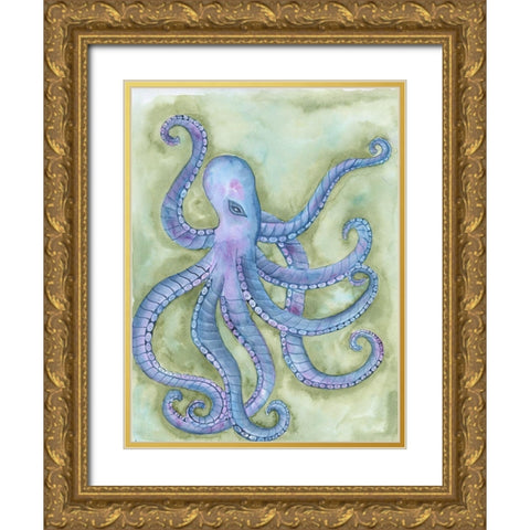 Underwater Beast Gold Ornate Wood Framed Art Print with Double Matting by Varacek, Pam