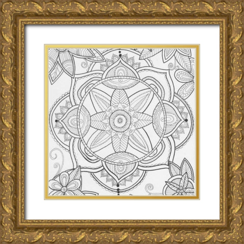 Pond Floral Gold Ornate Wood Framed Art Print with Double Matting by Varacek, Pam