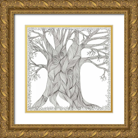 Weathered Oak Gold Ornate Wood Framed Art Print with Double Matting by Varacek, Pam